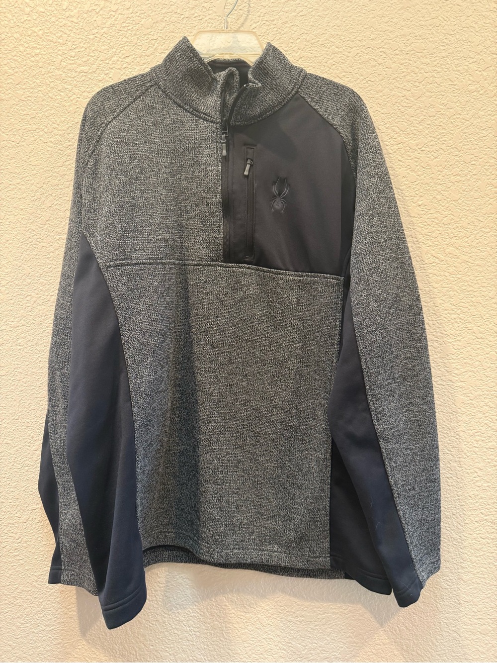 Spyder Men's Gray and Black Performance Half-Zip Pullover